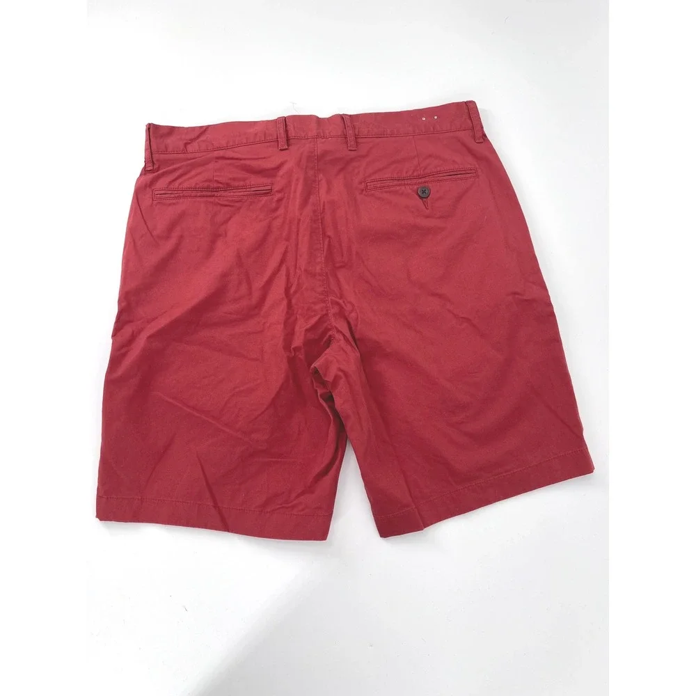 J.Crew Re-Imagined Mens Chino Shorts Red Size 32 9 Inch Inseam Stretch Cotton